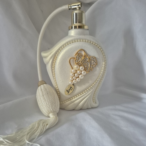 Vintage Capidomonte Berger Italy Perfume Atomizer Bottle Beaded Ceramic - Picture 7 of 7